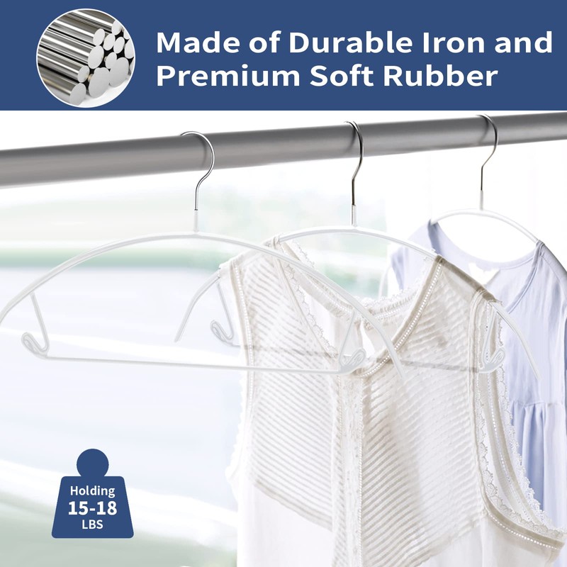 FSUTEG No Bump Rubber Coated Hangers 20 Pack - Heavy