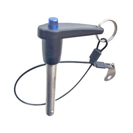 L-handle ball lock pin, 304 stainless steel double ball pin Grip button lock quick-release pin with safety rope (1, Φ5/16in x 3-5/32in)