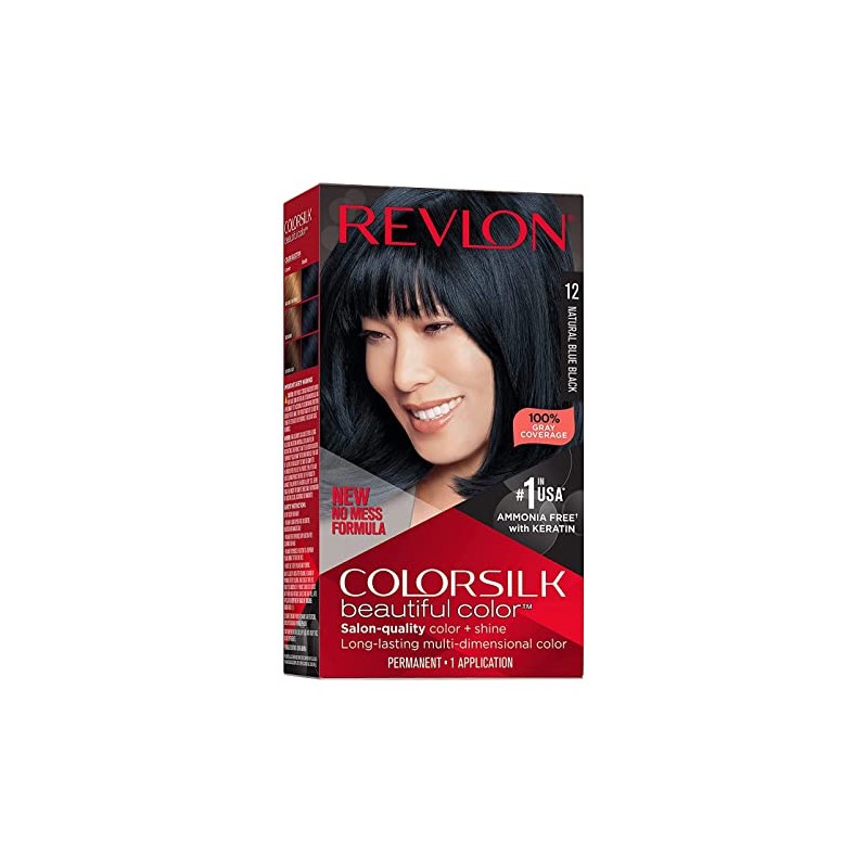 Revlon Colorsilk Beautiful Color, Natural Blue Black [12] 1 ea