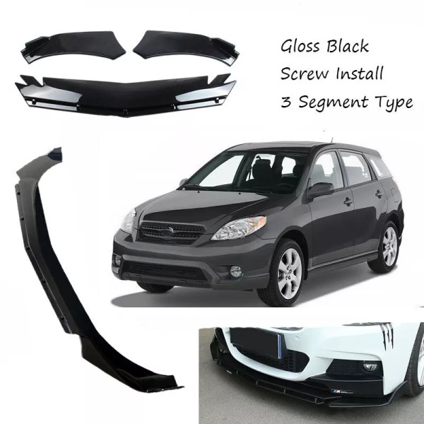 Unbranded Add-on Universal Black Front Bumper Lip Spoiler Fit For