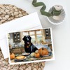 Caroline's Treasures DAC1786GCA7P Black Lab Fall Kitchen Pumpkins Greeting Cards