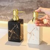 Premium White Marble Ceramic Soap Dispenser – 10oz Square Refillable