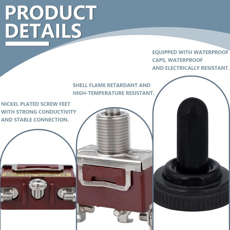 Innfeeltech 3 Pcs Momentary Toggle Switch, 20A 125V, 2H-C223 DPDT,