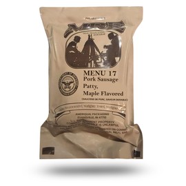 Nutrient-Rich MREs - Portable Food Survival Meals - Long Shelf Life Ready to Eat Emergency Food Rations - Made in USA (Maple Pork Sausage) - 2024 Inspection