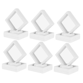 BESPORTBLE 6pcs Jewelry Suspension Packing Case Transparency for Transparent Boxes Hobby Display Case Round Showcase Wedding Ring Display Frame Clear Bracelet Holder White Abs (plastic)