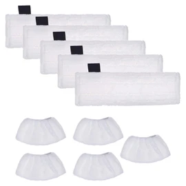 Eagles Steam Mop Replacement Pads (5 Mop Cloth and 5 Cloth Cover) Compatible with Karcher SC Steam Cleaner Microfiber Mop Cloth Steam Pocket Mop Pads Set for SC Floor Nozzle SC2 SC3 SC4 SC5
