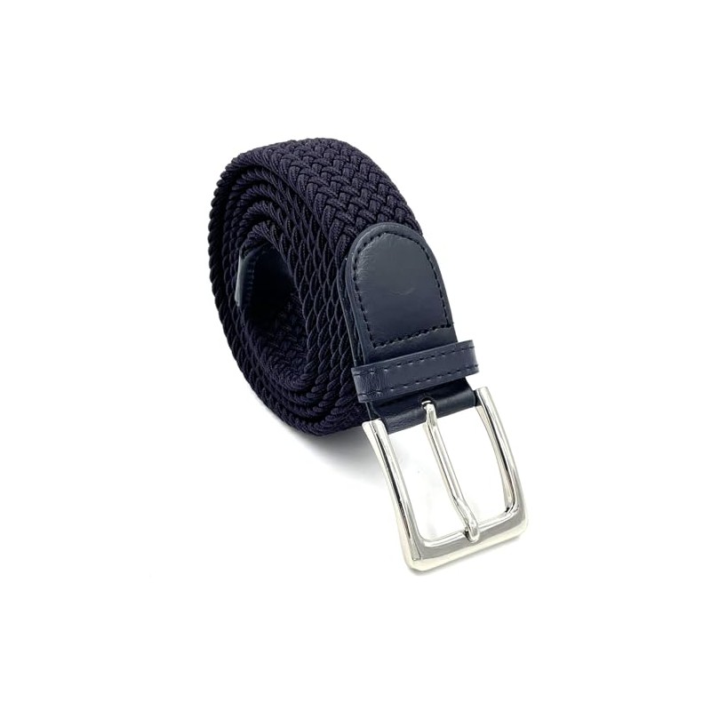 LisaModa Unisex Stretch Braided Belt in Many Colours - blue,
