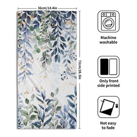 Imiss Blue Eucalyptus Leaf Bathroom Towel Watercolor Plant Leaves Kitchen Decorative Hand Towel Set of 2 Multipurpose Bath Face Washcloth 14.4 x 28.3 Inch for Gym,Spa,Hotel