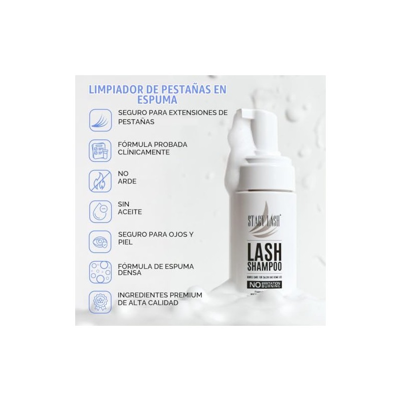 Stacy Lash Shampoo de Pestañas 50 ml con Cepillo -
