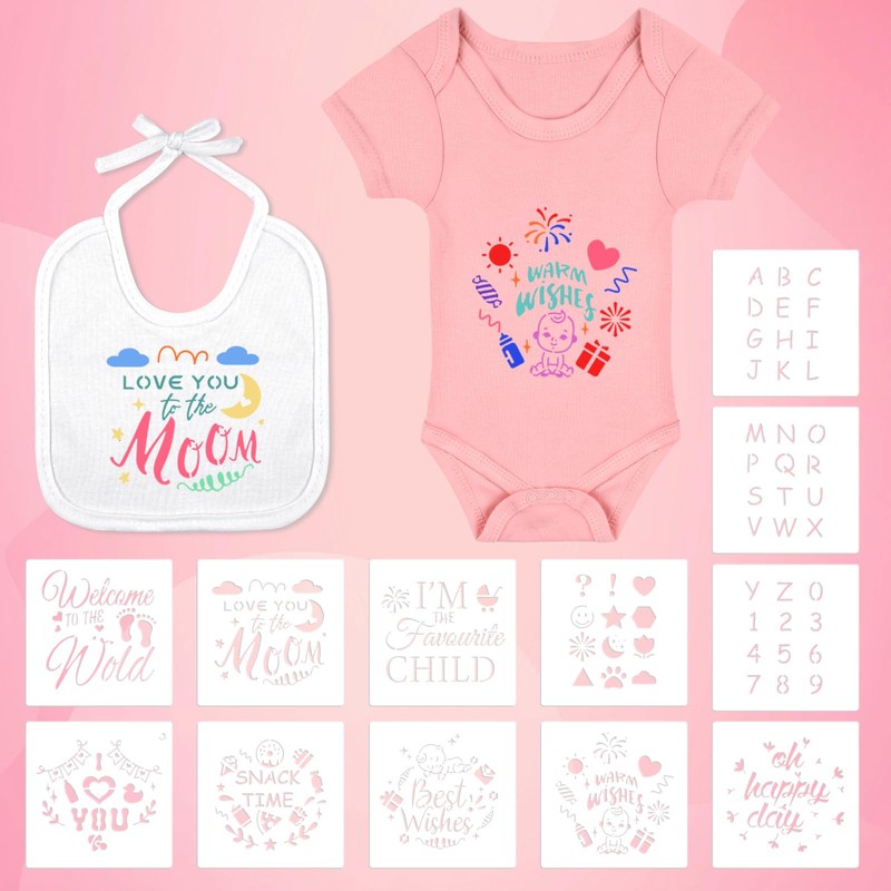 60/110/220 Pcs DIY Baby Bibs Bodysuit Set Baby Shower Game