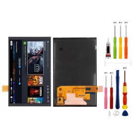 LCD Digital Display Replacement Compatible with Steam Deck OLED 2023 (Black Without Frame) LCD Display Touch Screen Digitizer Assembly with Repair Tools(Matte Version)