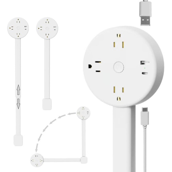 TTKADIY New Electrical Outlet Extender Adjustable Power Socket Expander, 1800J