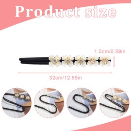 IKOPFLN Magic Hair Bun, Pearl Flower Hair Bun Maker, Women's Doughnut Hair Bun Maker, Magic Hair Bun Maker for Women, Hair Bun Maker Set for Children, Girls, Women, Pack of 4, bronze