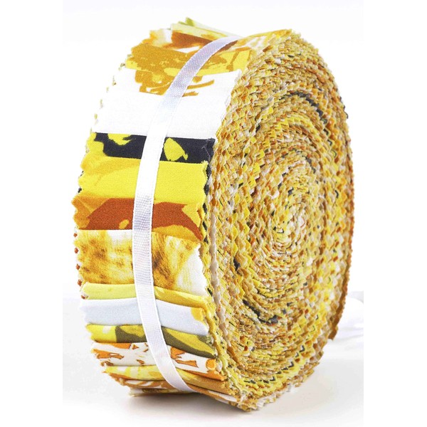 Soimoi 40Pcs Floral Artistic Print Precut Fabrics Strips Roll Up