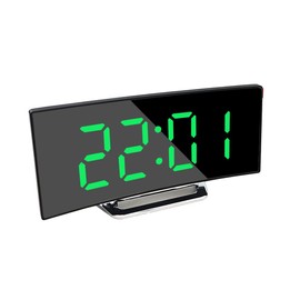 Digital Alarm Clock Bedside,LED Bedside Clock with 7" Curved Screen,Snooze,2 Levels of Brightness,Night Light,USB Charging Port,12/24 Hr,for Heavy Sleepers,Travel,Bedroom,Office Best Festival Gift