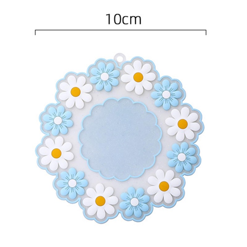 6Pcs Silicon Cup Coasters, Cherry Blossoms and Daisies Coasters, Non-Slip