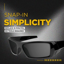 Dynamix Polarized Replacement Lenses for Oakley Gascan | Easy To Install | Fit Perfectly | Solid Black