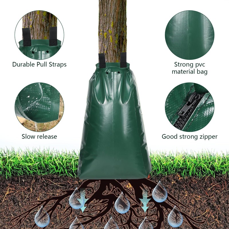 3 Pack Tree Watering Bags Slow Release 20 Gallon，Reusable Water