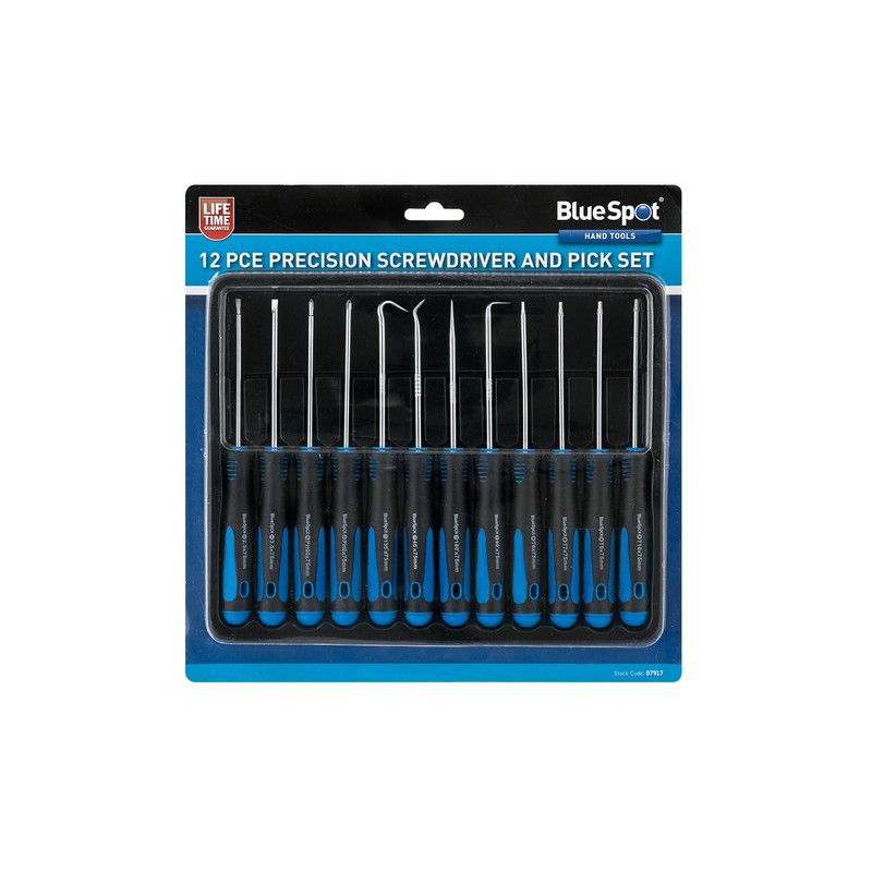 BlueSpot 12PCE Precision Screwdriver and Pick Set
