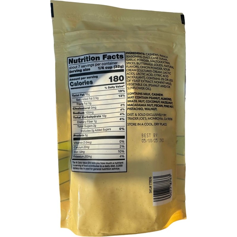 Trader Joe's Ranch Seasoned Cashews ~ PACK of 2