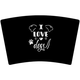 Mugzie 16 Ounce Stainless Steel Cocktail Shaker - Martini Shaker with Wetsuit Cover - I Love Dogs