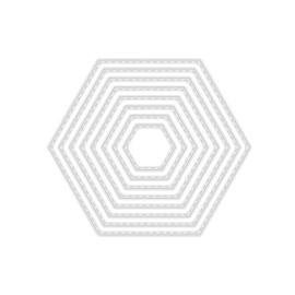 BUZHI 8 Pieces Hexagon Background Cutting Dies Metal Hexagon Die Embossing Stencils for Thanksgiving Christmas Greeting Card Paper DIY Craft Decoration