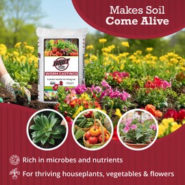 Brut Organic Worm Castings for Plants 12 LB – Natural Nutrients, Fertility Builder, Plant Food for Potting Soil and Garden Soil – Indoor and Outdoor Use