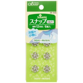 Clover Snaps 0.5 inches (12 mm), 6 Pairs, Silver 26-545