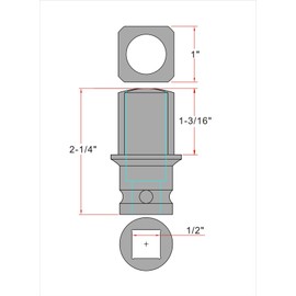 1" Tapered Male Square Drive Adapter/Pipe Plug Socket for Electric Drill, Converts Hand Crank to Motorized Winch for Camper & RV Jacks – Fits Pop-Up, Tent Camper, and RV Models
