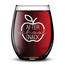 After School Snack Fun Funny Gift Permanent Ink Stemless Glass - 15 oz