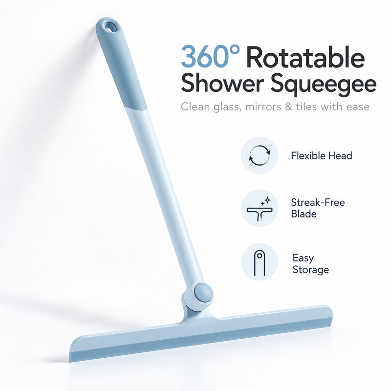 360° Rotating Shower Squeegee for Glass Doors & Mirrors –