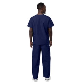 Sivvan Unisex Scrubs - Classic V-Neck Top & Drawstring Pants Scrub Set - S8400 - Navy - XL