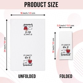 GOSJINNK Funny Sayings Kitchen Towels If I Have to Stir It It's Homemade Dish Towels Funny Towels Gifts for Farmhouse Kitchen Decor Novelty Housewarming Gifts for Women Men Housewife Chef Friend