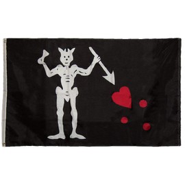 Trade Winds 3x5 Pirate Blackbeard 150D Woven Polyester Nylon Flag 5x3 Banner Grommets Heavy (UV Fade Proof Heavy Duty Wind Resistant Fabric)