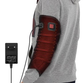 Heizkissen Wicklung Zur Schmerzlinderung, Flexibles Beheiztes Pad Für Knöchel Bein Ellbogen Handgelenk Und Unterarm, Schnelle Heizkörper-Wärmeklammer Mit 3 Heizstufen, Mit 198cm Netzkabel -Schwarz
