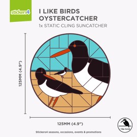 I Like Birds Static Cling Window Stickers for Glass - Oyster Catcher Suncatcher Small Stained Glass Window Stickers