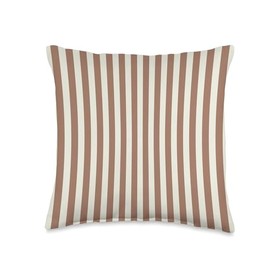 Color of the Year 2025 - Stripe Mocha Mousse Throw Pillow