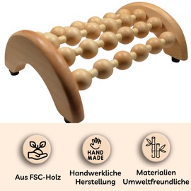 Sun & Sia Foot Massager Natural Wood, Shiatsu Massager, Madero Therapy, Foot Reflexology Massage, Acupressure and Relaxation Massage Roller