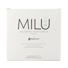 MILU | Colágeno Hidrolizado Marino - Granulado - Certificado No Doping | Suplementos Alimenticios Sin Saborizante - Sin Olor - Sin Azúcar | Piel, Cabello y Uñas | 30 sobres individuales de 8 g (1 caja)