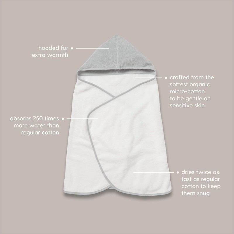 MORI Kids Hooded Bath Towel in Blush - Boys and