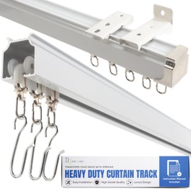 Jos & Haz Ceiling Curtain Track Set – 3ft-13ft / 4 Meter – Premium Heavy Duty Curtain Track, Ceiling Mount and Wall Mount for Room Divider, Living Room, Bedroom, Office