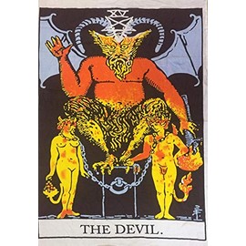 Indian Consigners Tarot Card Wall Tapestry, Decorative Hanging Art (Devil Color)