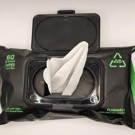 Refreshed Knight XL Flushable Wipes – Extra Large Adult Wipes, Unscented, Aloe & Vitamin E, Biodegradable, 60 Count