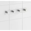 WENKO Hakenleiste Celano Quadro Edelstahl - mit 4 Haken, selbstklebend,