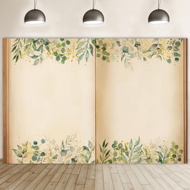 Renaiss 10x7ft Fairy Tale Books Backdrop Once Upon A Time Storybook Photography Background Old Open Magic Book Romantic Wedding Birthday Baby Shower Party Decor Green Leaves Foliage Photo Booth Props