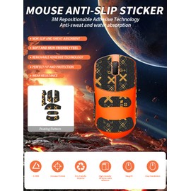 Mouse Grip Tape Compatible with Fnatic x Lamzu MAYA X, Anti-slip Mouse Sticker for LAMZU Maya X - Full Coverage, Printed Style (Black-Gold)