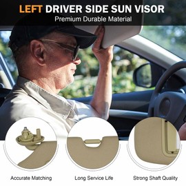 Driver Left Side Sun Visor Compatible with Honda CRV 2017 2018 2019 2020 2021 2022 Replace 83280-TLA-A12ZB, Beige