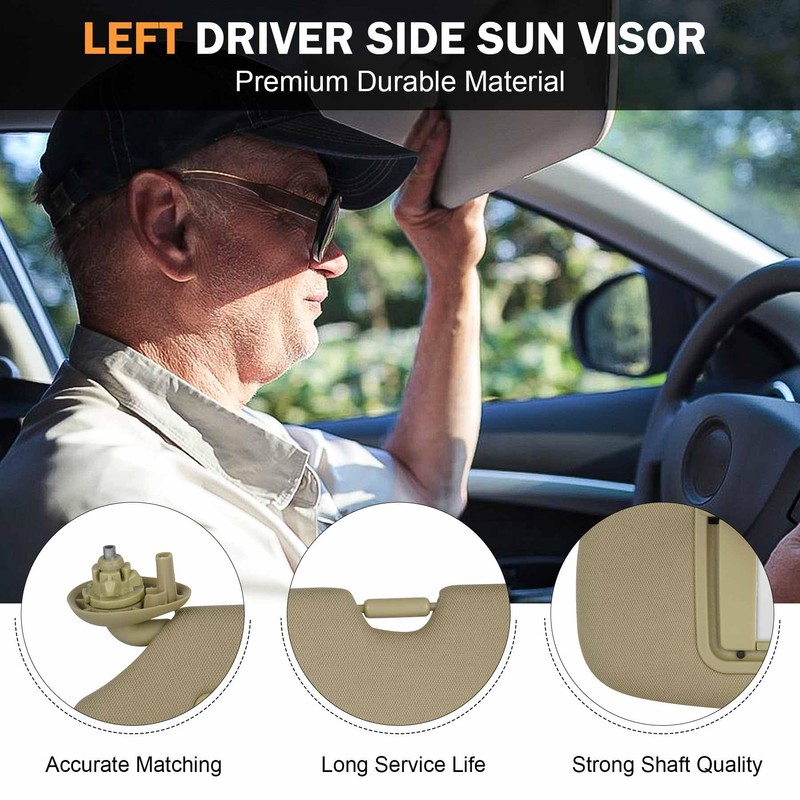 Driver Left Side Sun Visor Compatible with Honda CRV 2017