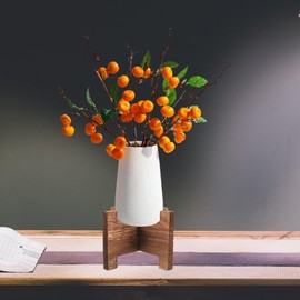 Unomor Drink Dispenser Stand Wood 15cm Square Beverage Jar Water Jug Holder Flower Vase Planter Stand Base Glass Water Dispenser Stand for Home