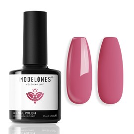 modelones Gel Nail Polish, 15 ML Pink Gel Nail Polish Light Pink Gel Polish Nail Polish Gel High Gloss Soak Off U V Gel Nail French Nail Manicure Salon DIY for Women Girls